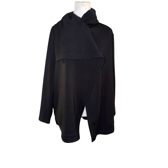 Spanx Black Modal Blend Air Essentials Drape Front Cardigan Size M - Picture 1 of 7